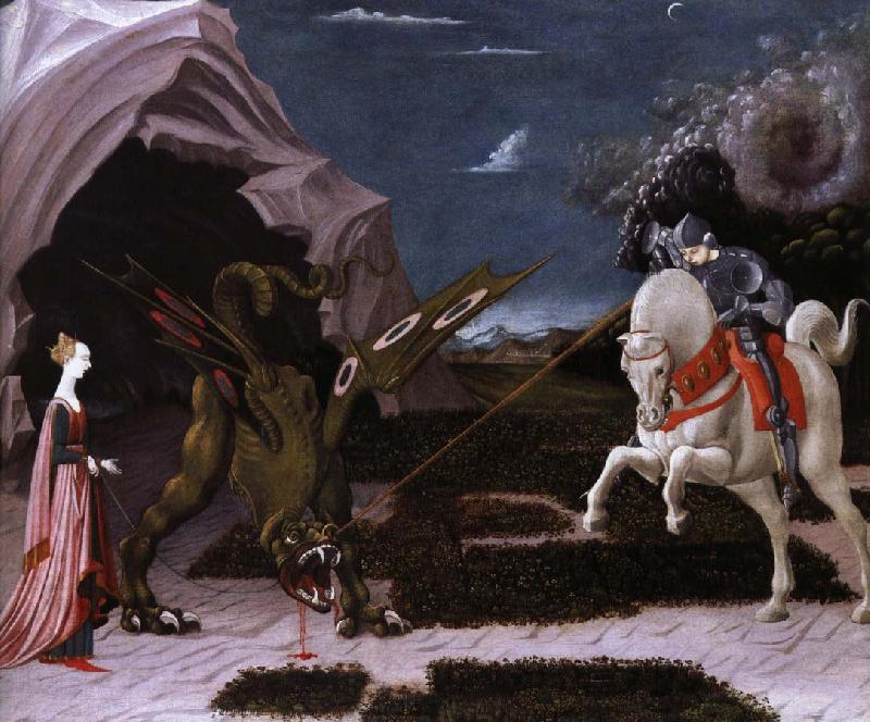UCCELLO, Paolo sankt goran och draken oil painting picture